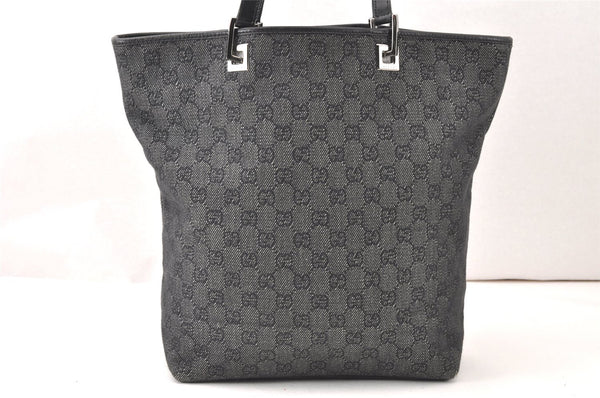 Authentic GUCCI Vintage Shoulder Tote Bag GG Canvas Leather 31243 Black 5378K