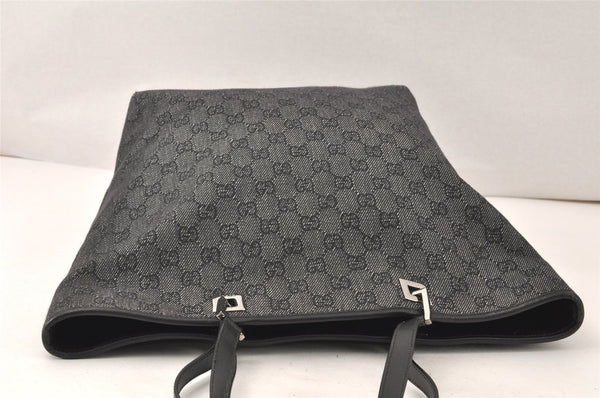 Authentic GUCCI Vintage Shoulder Tote Bag GG Canvas Leather 31243 Black 5378K