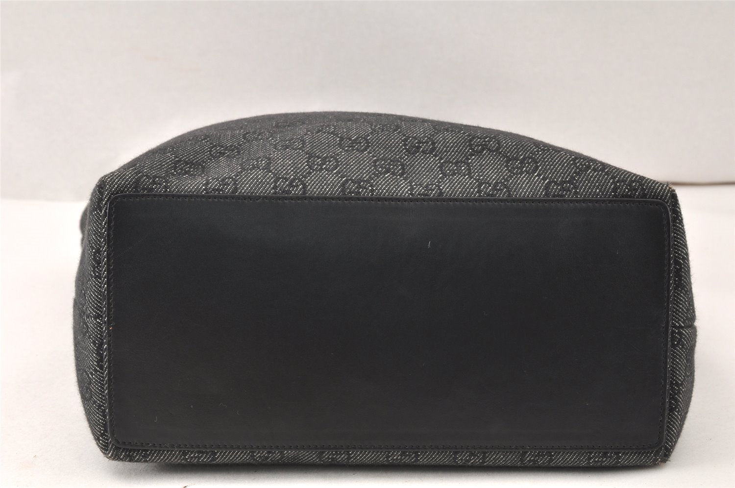 Authentic GUCCI Vintage Shoulder Tote Bag GG Canvas Leather 31243 Black 5378K