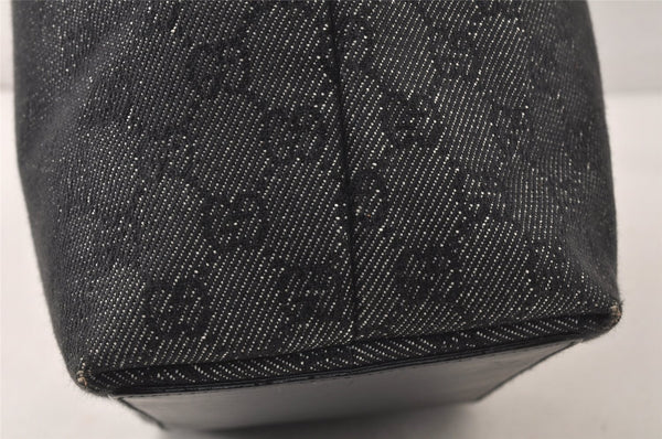 Authentic GUCCI Vintage Shoulder Tote Bag GG Canvas Leather 31243 Black 5378K