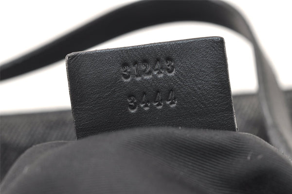 Authentic GUCCI Vintage Shoulder Tote Bag GG Canvas Leather 31243 Black 5378K