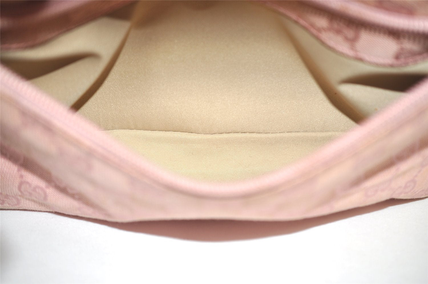 Authentic GUCCI Shoulder Hand Bag Purse GG Canvas Leather 0013386 Pink 5379I