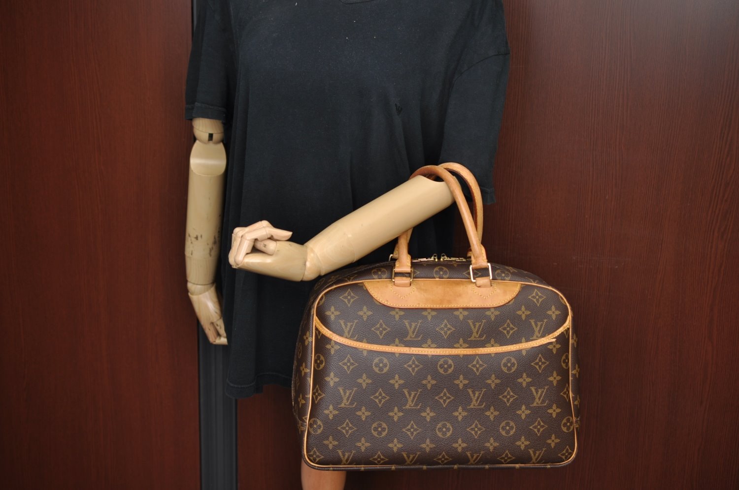 Authentic Louis Vuitton Monogram Deauville Hand Bag M47270 LV 5380H