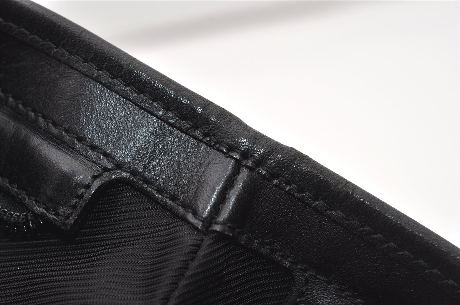 Authentic GUCCI Vintage Shoulder Tote Bag GG Canvas Leather 34339 Black 5380I