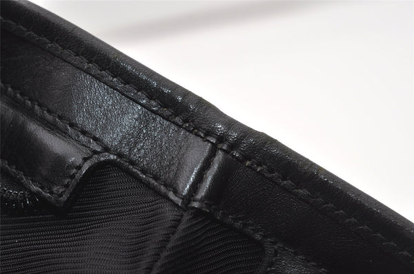 Authentic GUCCI Vintage Shoulder Tote Bag GG Canvas Leather 34339 Black 5380I