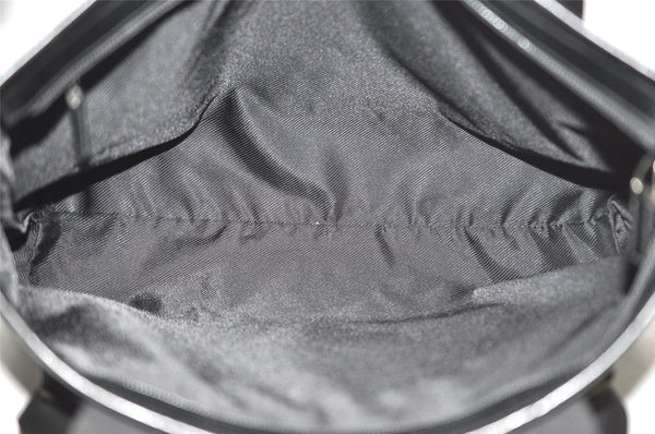 Authentic GUCCI Vintage Shoulder Tote Bag GG Canvas Leather 34339 Black 5380I