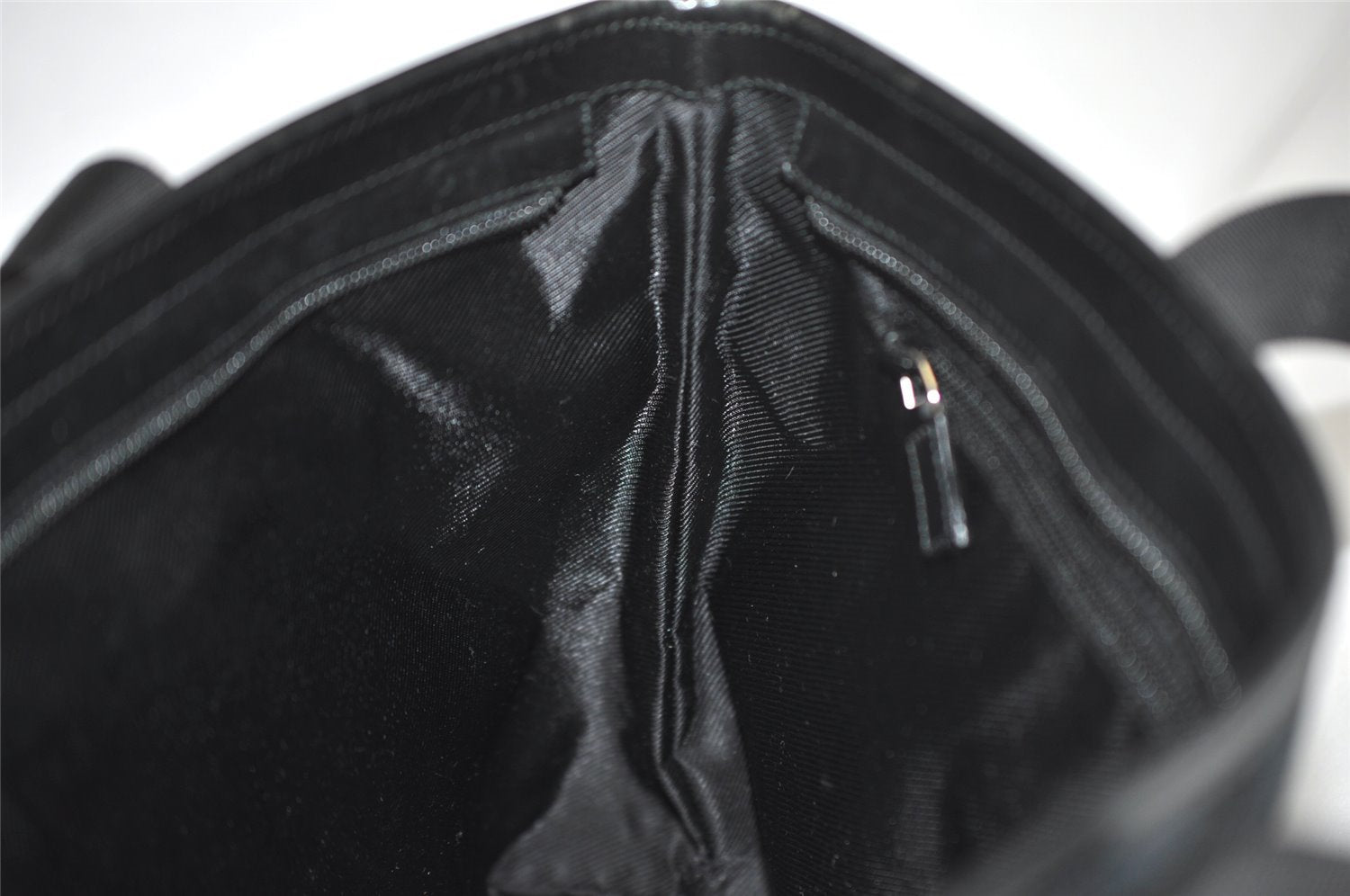 Authentic GUCCI Vintage Shoulder Tote Bag GG Canvas Leather 34339 Black 5380I