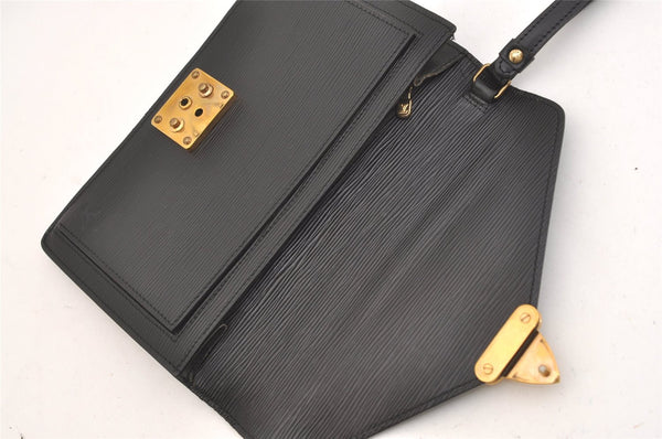 Authentic Louis Vuitton Epi Sellier Dragonne Clutch Bag Black M52612 LV 5380J