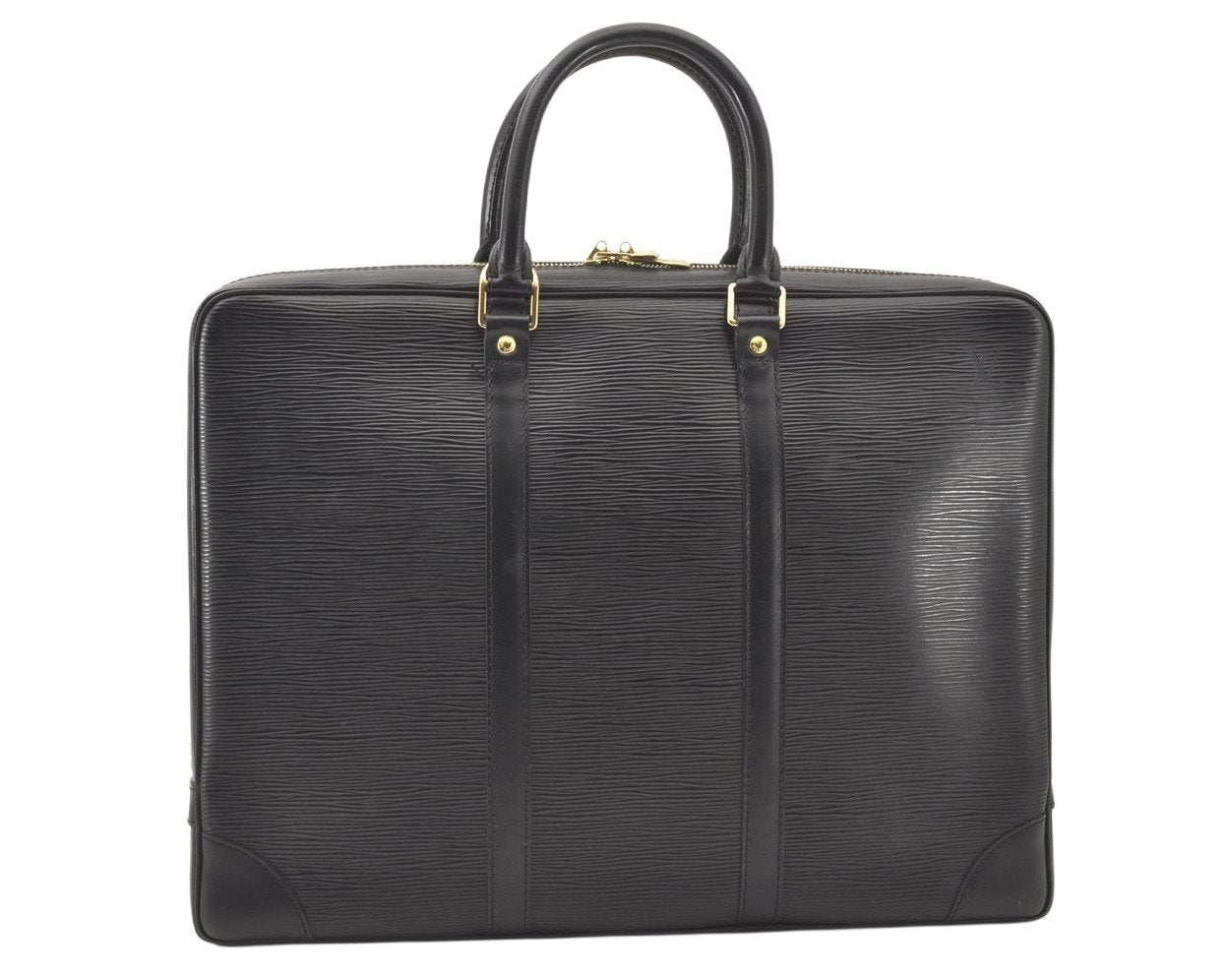Authentic Louis Vuitton Epi Porte Documents Voyage Briefcase M59162 Black 5380K
