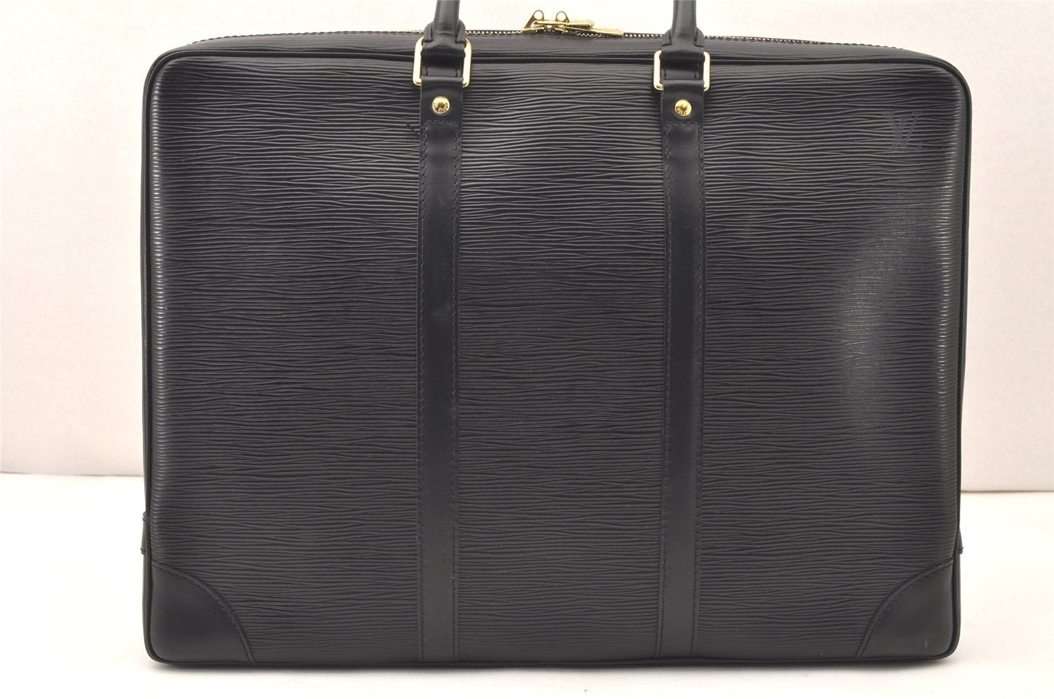 Authentic Louis Vuitton Epi Porte Documents Voyage Briefcase M59162 Black 5380K