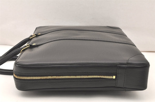 Authentic Louis Vuitton Epi Porte Documents Voyage Briefcase M59162 Black 5380K