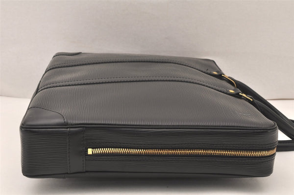 Authentic Louis Vuitton Epi Porte Documents Voyage Briefcase M59162 Black 5380K