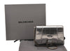 Authentic BALENCIAGA Hourglass Wallet Pouch Leather 656051 Silver Box 5381J