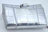 Authentic BALENCIAGA Hourglass Wallet Pouch Leather 656051 Silver Box 5381J