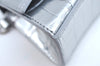 Authentic BALENCIAGA Hourglass Wallet Pouch Leather 656051 Silver Box 5381J