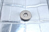 Authentic BALENCIAGA Hourglass Wallet Pouch Leather 656051 Silver Box 5381J