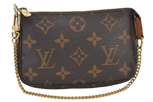 Authentic Louis Vuitton Monogram Mini Pochette Accessoires Pouch M58009 LV 5382K