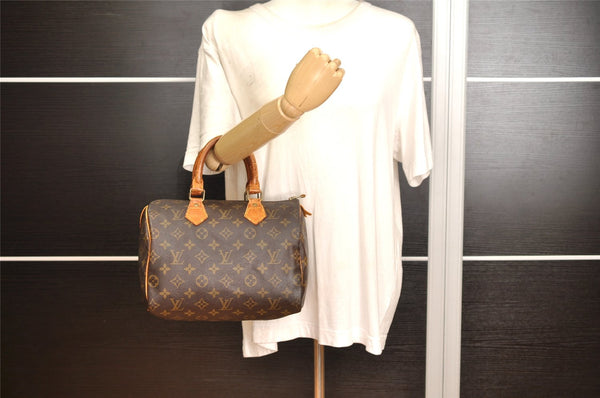 Authentic Louis Vuitton Monogram Speedy 25 Boston Hand Bag M41528 LV 5383K