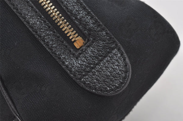 Authentic GUCCI Web Sherry Line Princy Shoulder Bag GG Canvas 161720 Black 5386I