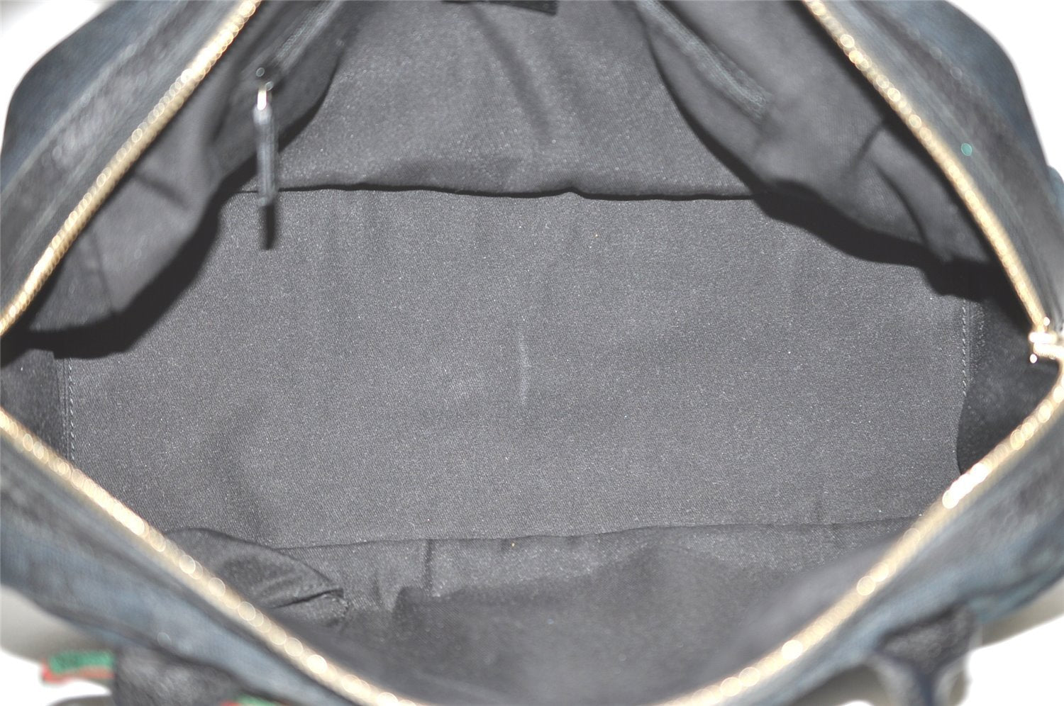 Authentic GUCCI Web Sherry Line Princy Shoulder Bag GG Canvas 161720 Black 5386I