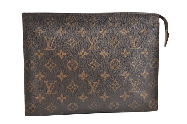 Auth Louis Vuitton Monogram Poche Toilette 26 Cosmetics Pouch Old Model LV 5386K