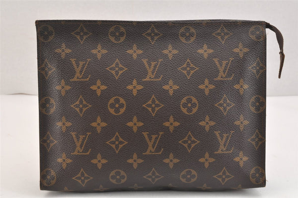 Auth Louis Vuitton Monogram Poche Toilette 26 Cosmetics Pouch Old Model LV 5386K