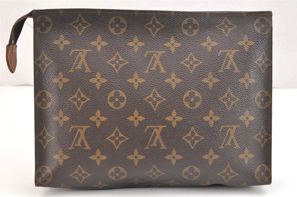 Auth Louis Vuitton Monogram Poche Toilette 26 Cosmetics Pouch Old Model LV 5386K