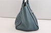 Authentic PRADA Vintage Leather Nappa 2Way Shoulder Hand Tote Bag Blue 5388J