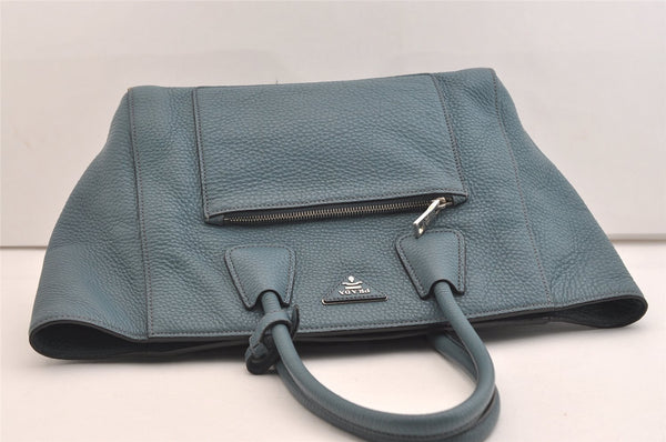 Authentic PRADA Vintage Leather Nappa 2Way Shoulder Hand Tote Bag Blue 5388J