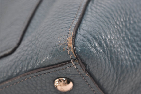 Authentic PRADA Vintage Leather Nappa 2Way Shoulder Hand Tote Bag Blue 5388J