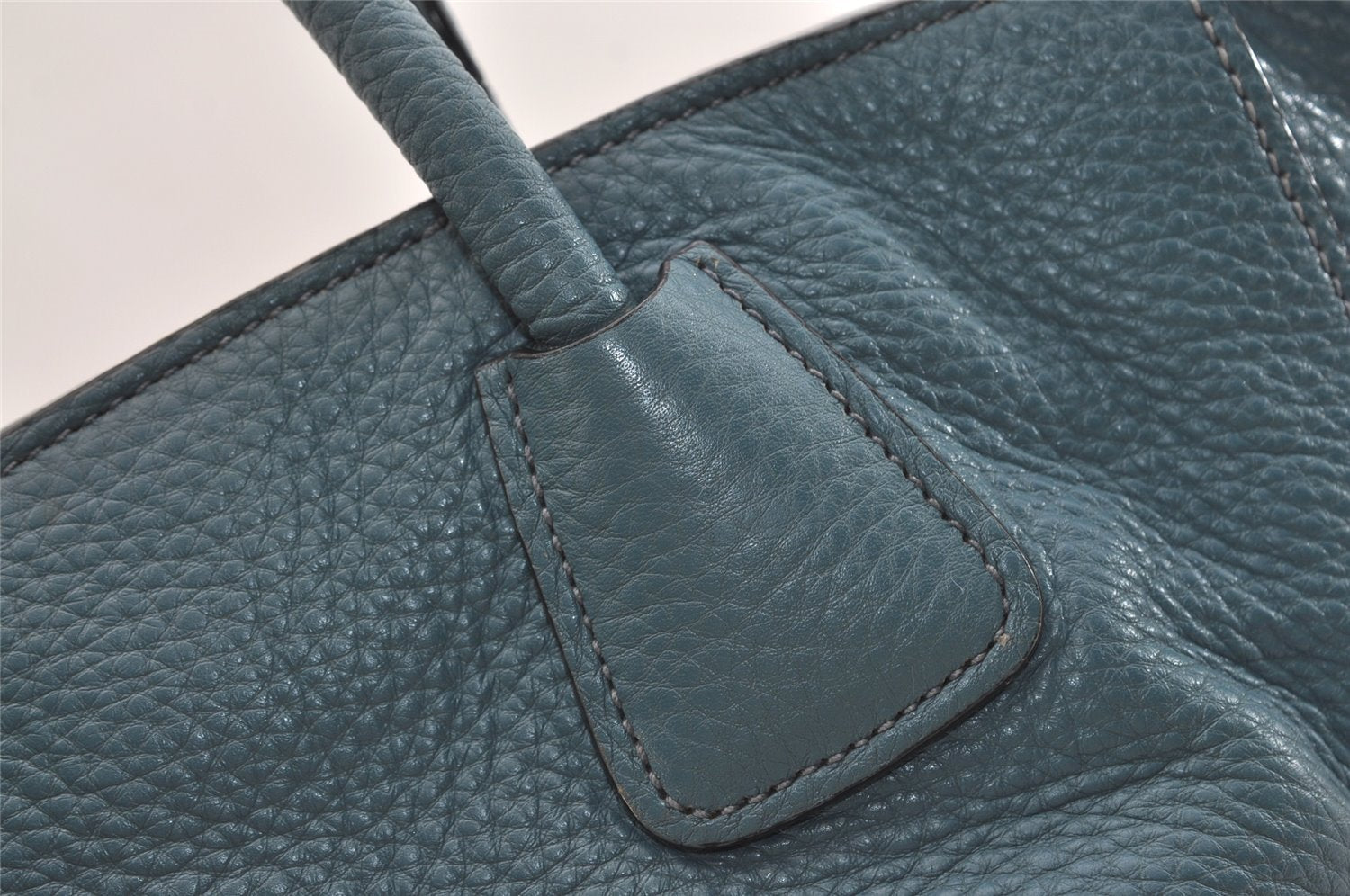 Authentic PRADA Vintage Leather Nappa 2Way Shoulder Hand Tote Bag Blue 5388J