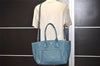 Authentic PRADA Vintage Leather Nappa 2Way Shoulder Hand Tote Bag Blue 5388J