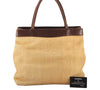 Authentic CHANEL Vintage Tote Bag CoCo Mark Raffia Leather Beige 5389K