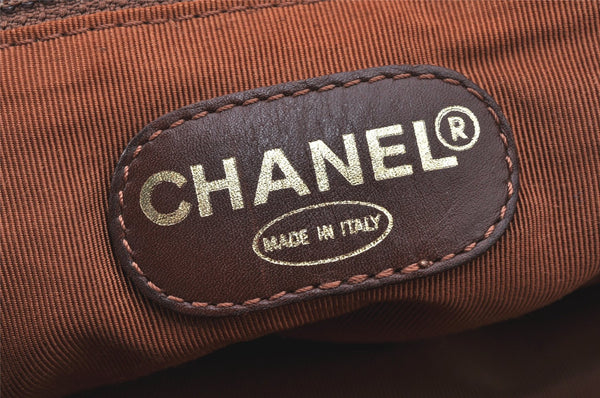 Authentic CHANEL Vintage Tote Bag CoCo Mark Raffia Leather Beige 5389K