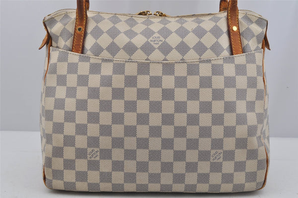 Authentic Louis Vuitton Damier Azur Figheri PM Shoulder Tote Bag N41176 LV 5390J