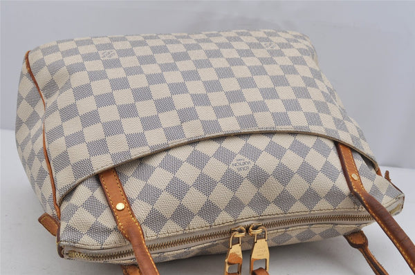 Authentic Louis Vuitton Damier Azur Figheri PM Shoulder Tote Bag N41176 LV 5390J