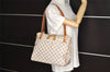 Authentic Louis Vuitton Damier Azur Figheri PM Shoulder Tote Bag N41176 LV 5390J