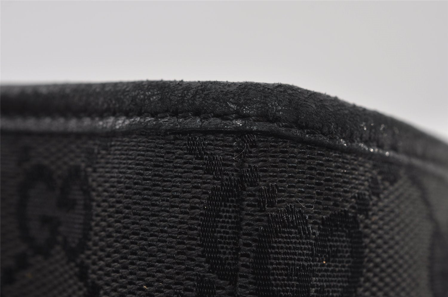 Authentic GUCCI Shoulder Hand Tote Bag GG Canvas Leather 0021099 Black 5391I