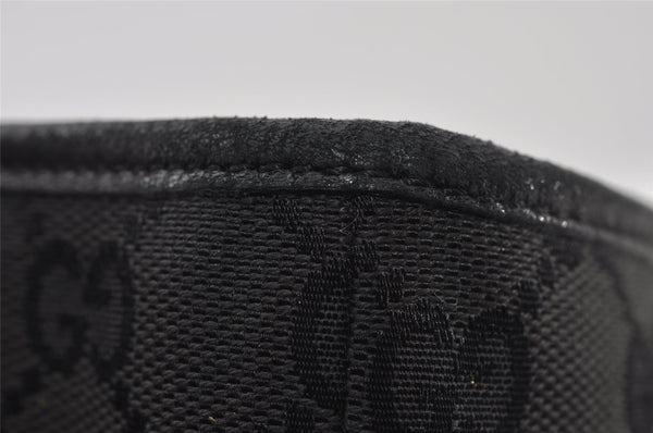 Authentic GUCCI Shoulder Hand Tote Bag GG Canvas Leather 0021099 Black 5391I