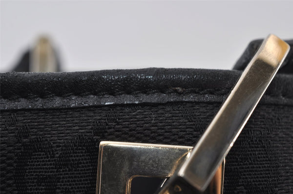 Authentic GUCCI Shoulder Hand Tote Bag GG Canvas Leather 0021099 Black 5391I