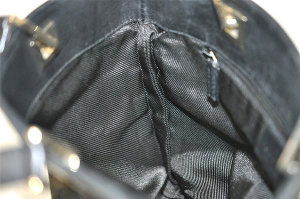 Authentic GUCCI Shoulder Hand Tote Bag GG Canvas Leather 0021099 Black 5391I