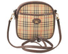 Authentic Burberrys Nova Check Shoulder Cross Bag Canvas Leather Beige 5391K