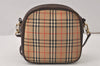 Authentic Burberrys Nova Check Shoulder Cross Bag Canvas Leather Beige 5391K