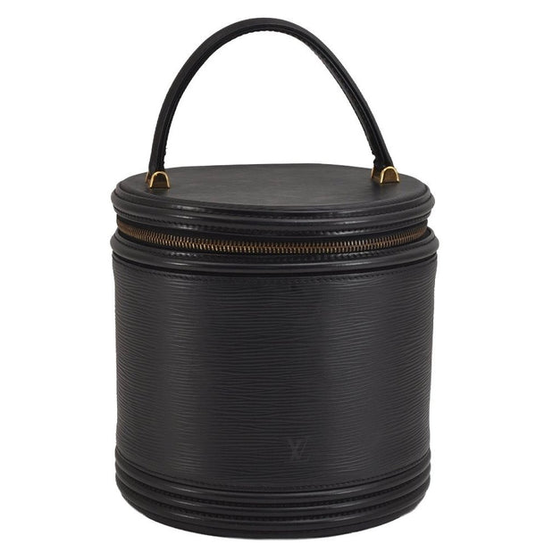 Authentic Louis Vuitton Epi Cannes Cosmetic Hand Bag Purse Black M48032 LV 5393J