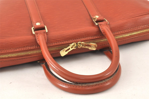Authentic Louis Vuitton Epi Porte Documents Voyage Briefcase M54473 Brown 5394K
