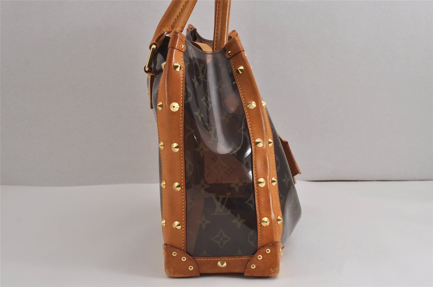 Auth Louis Vuitton Monogram Vinyl Neo Cabas Ambre MM Tote Bag M92504 LV 5395J