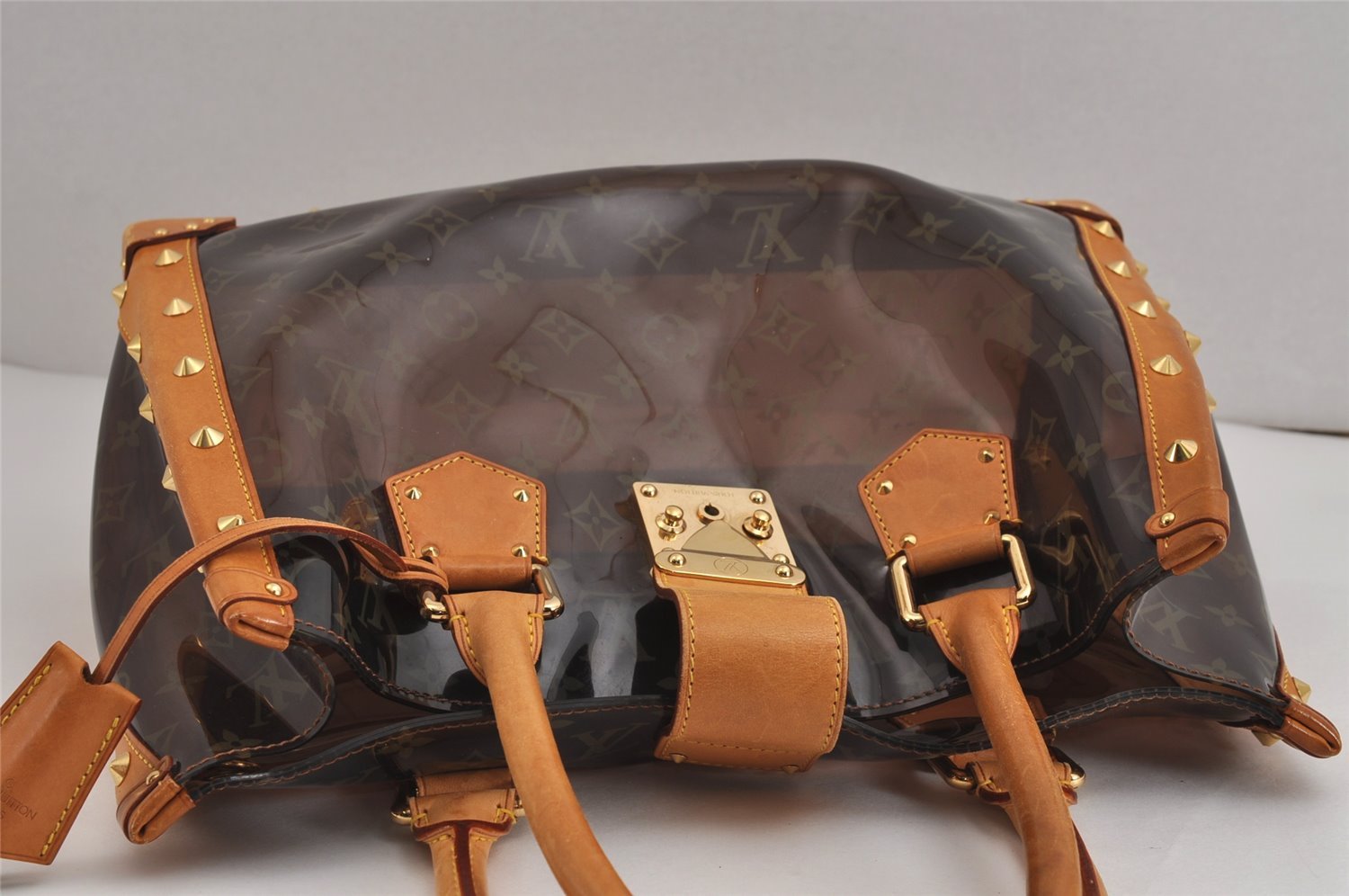 Auth Louis Vuitton Monogram Vinyl Neo Cabas Ambre MM Tote Bag M92504 LV 5395J