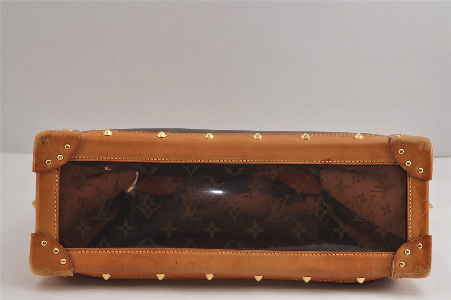 Auth Louis Vuitton Monogram Vinyl Neo Cabas Ambre MM Tote Bag M92504 LV 5395J