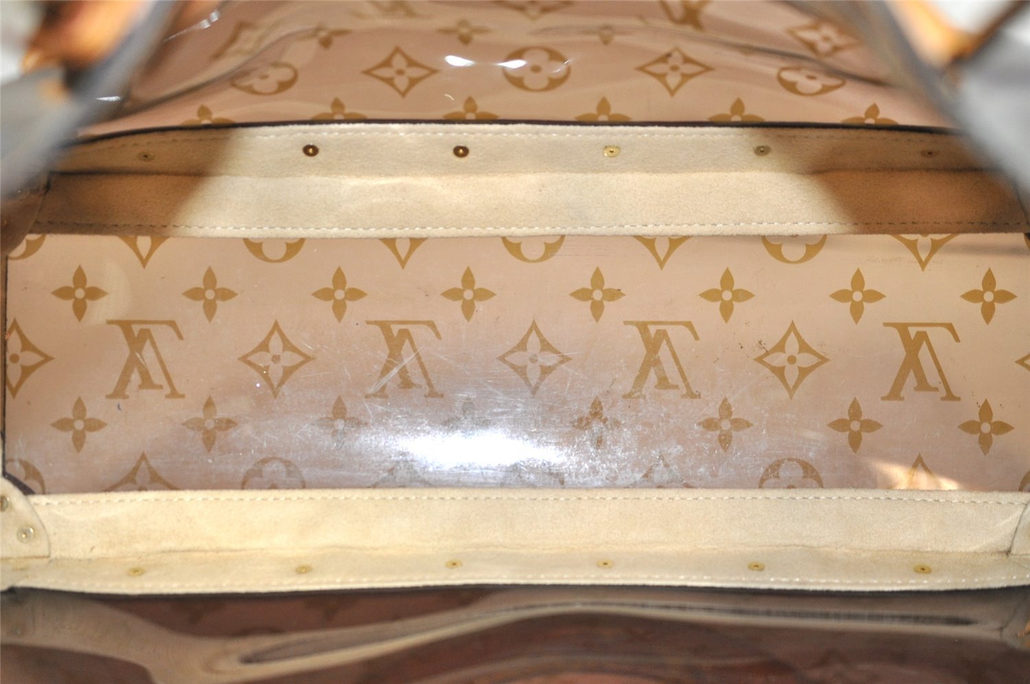 Auth Louis Vuitton Monogram Vinyl Neo Cabas Ambre MM Tote Bag M92504 LV 5395J