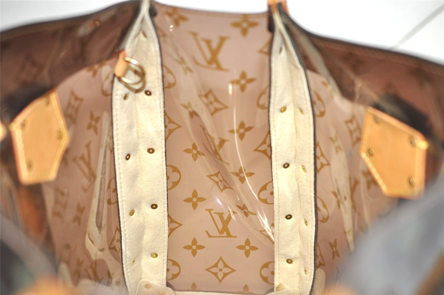 Auth Louis Vuitton Monogram Vinyl Neo Cabas Ambre MM Tote Bag M92504 LV 5395J